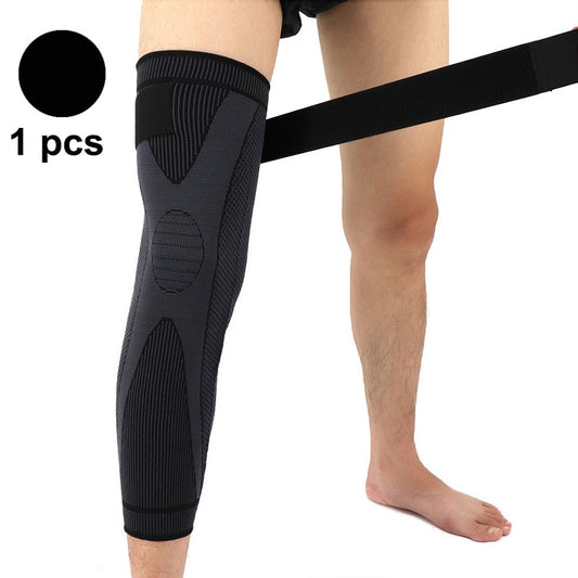 1 Pcs Compression Knee Pads Support Lengthen Stripe Sport Sleeve Protector Elastic Long Kneepad Brace Volleyball Running