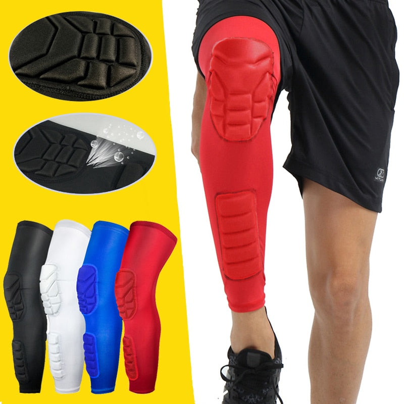 Knee Pads Honeycomb Long Basketball Leg Sleeve Men Women Kids Sport Calf Knee Protection Soccer Gym Leggings